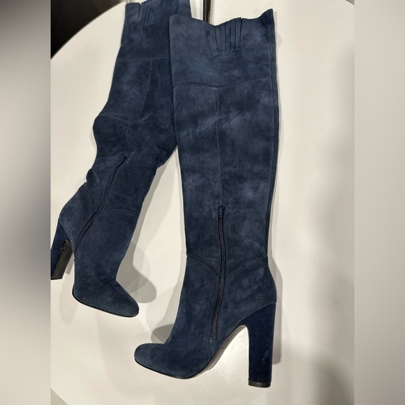 Blue Suede over the Knee boots! - Picture 5 of 10